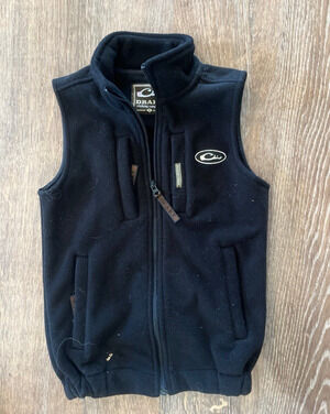 Drake Youth Fleece Vest Black Size 8 Full Zip